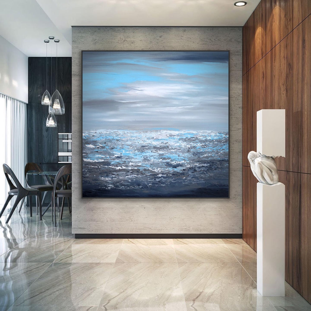 Unforgotten - Custom Art - Original Contemporary Modern Abstract Paintings by Beach decor, seascape painting, Textured Art, Minimalist Art, Framed art Wall Art, Modern Wall Decor, Large painting, Local Art