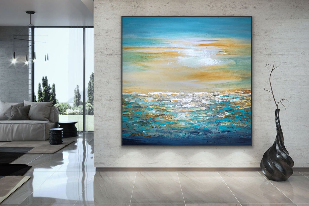 Sailing - Custom Art - Original Contemporary Modern Abstract Paintings by Beach decor, seascape painting, Textured Art, Minimalist Art, Framed art Wall Art, Modern Wall Decor, Large painting, Local Art