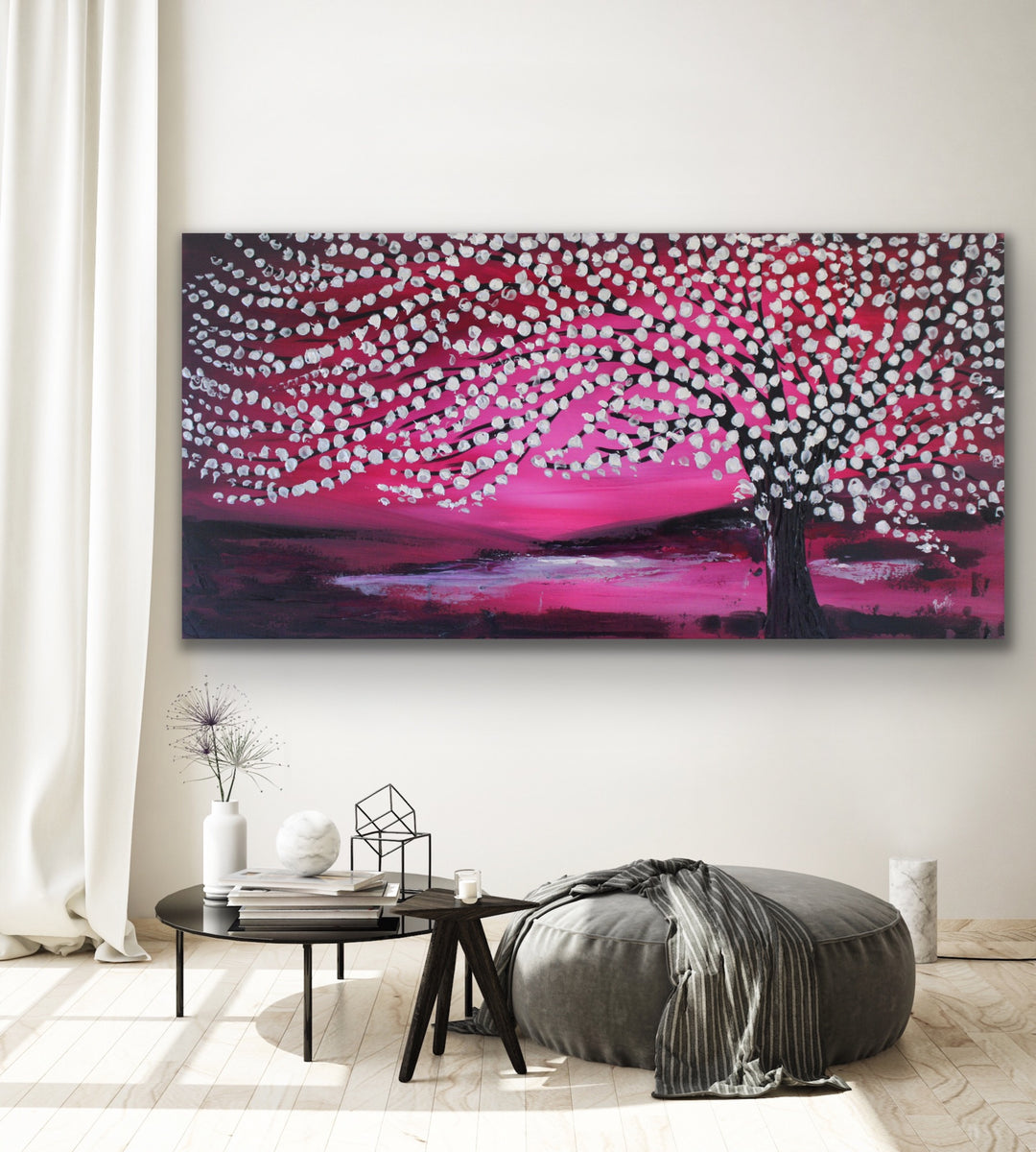 tree painting Custom Art - Original landscape Modern Abstract Paintings by Preethi Arts