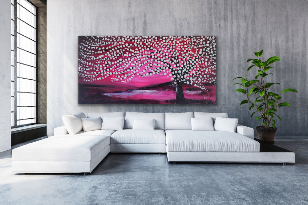 tree painting Custom Art - Original landscape Modern Abstract Paintings by Preethi Arts