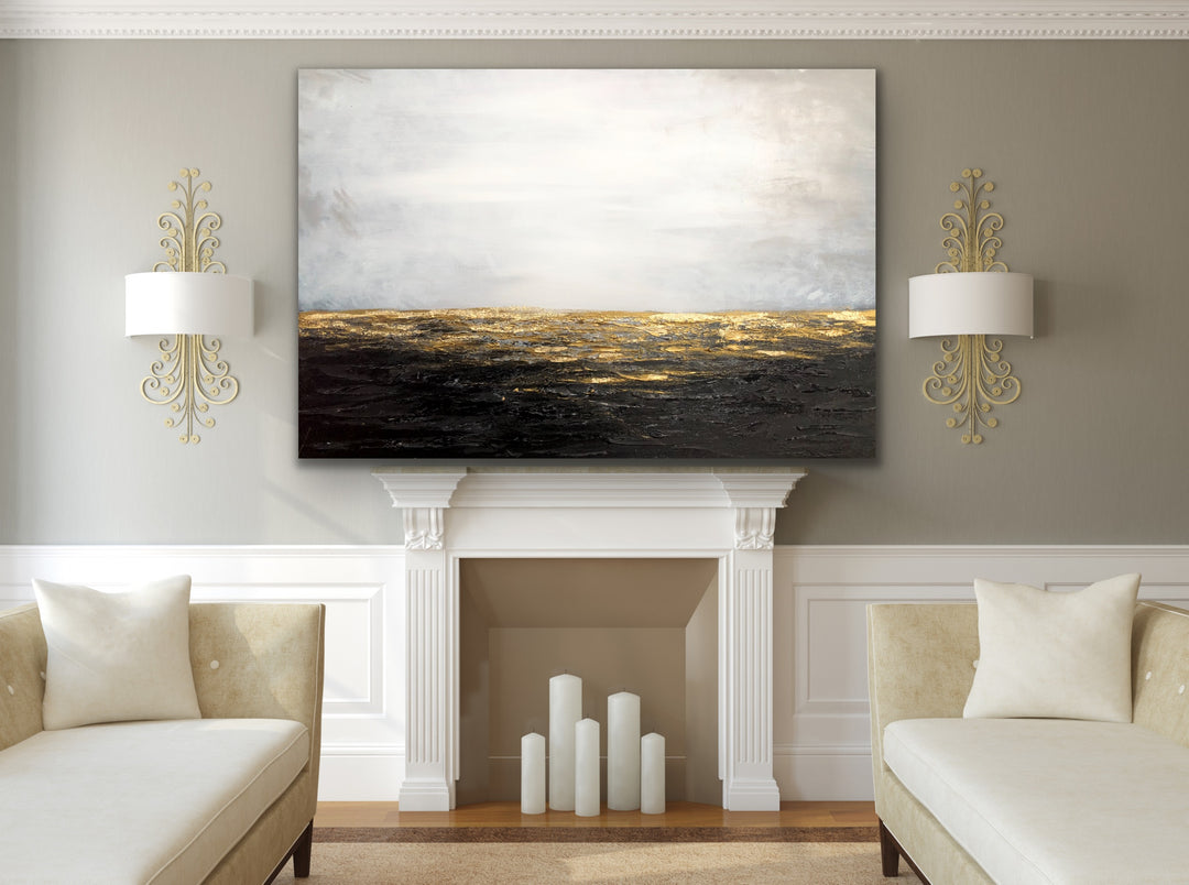 Sea Shine - Custom Art - Coastal art, seascape painting, Abstract painting, Minimalist Art, Framed painting, Wall Art, Modern Wall Decor, Large painting, Local Artist