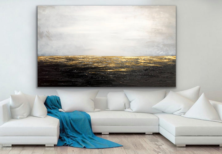 Sea Shine - Custom Art - Coastal art, seascape painting, Abstract painting, Minimalist Art, Framed painting, Wall Art, Modern Wall Decor, Large painting, Local Artist