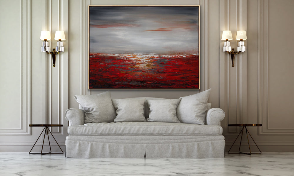 Red Sea - Custom Art - Coastal art, seascape painting, Abstract painting, Minimalist Art, Framed painting, Wall Art, Modern Wall Decor, Large painting, Local Artist