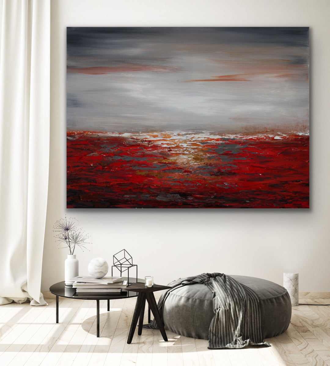 Red Sea - Custom Art - Coastal art, seascape painting, Abstract painting, Minimalist Art, Framed painting, Wall Art, Modern Wall Decor, Large painting, Local Artist