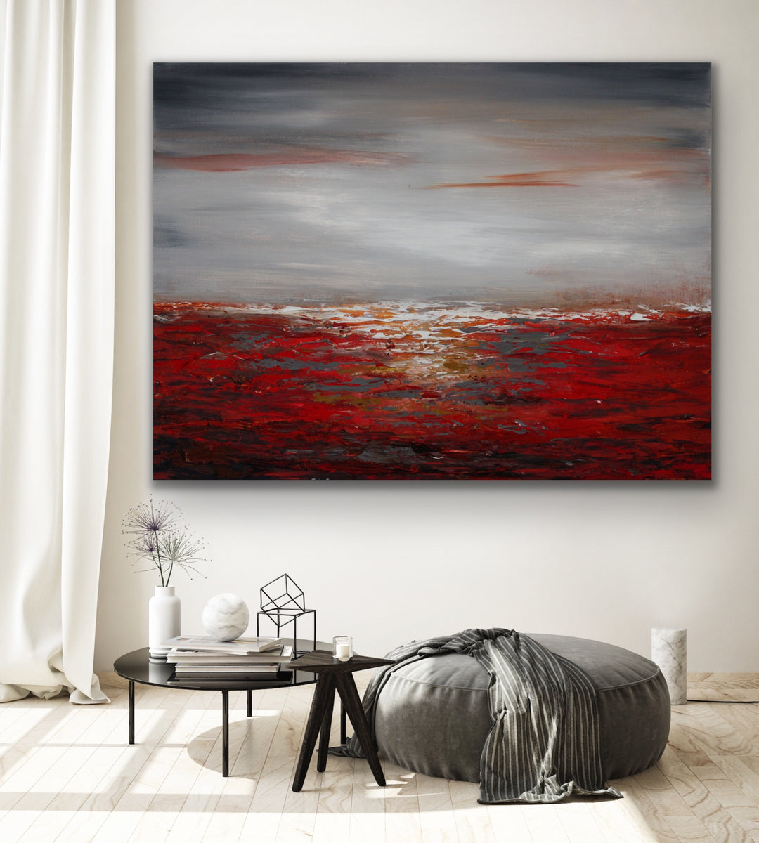 Red Sea  - Coastal art, seascape painting, Abstract painting, Minimalist Art, Framed painting, Wall Art, Modern Wall Decor, Large painting, Local Artist