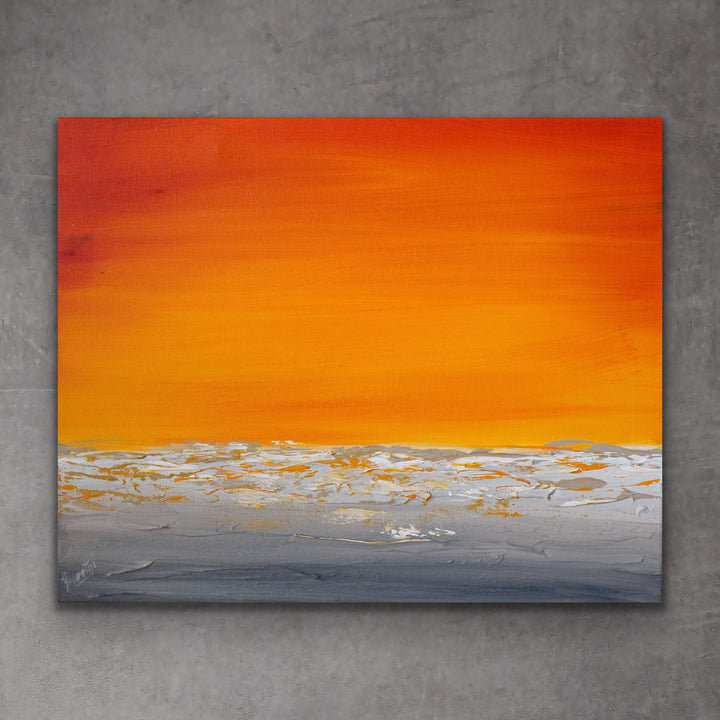 Sunset shore 5 - Custom Art - Coastal art, seascape painting, Abstract painting, Minimalist Art, Framed painting, Wall Art, Modern Wall Decor, Large painting, Local Artist