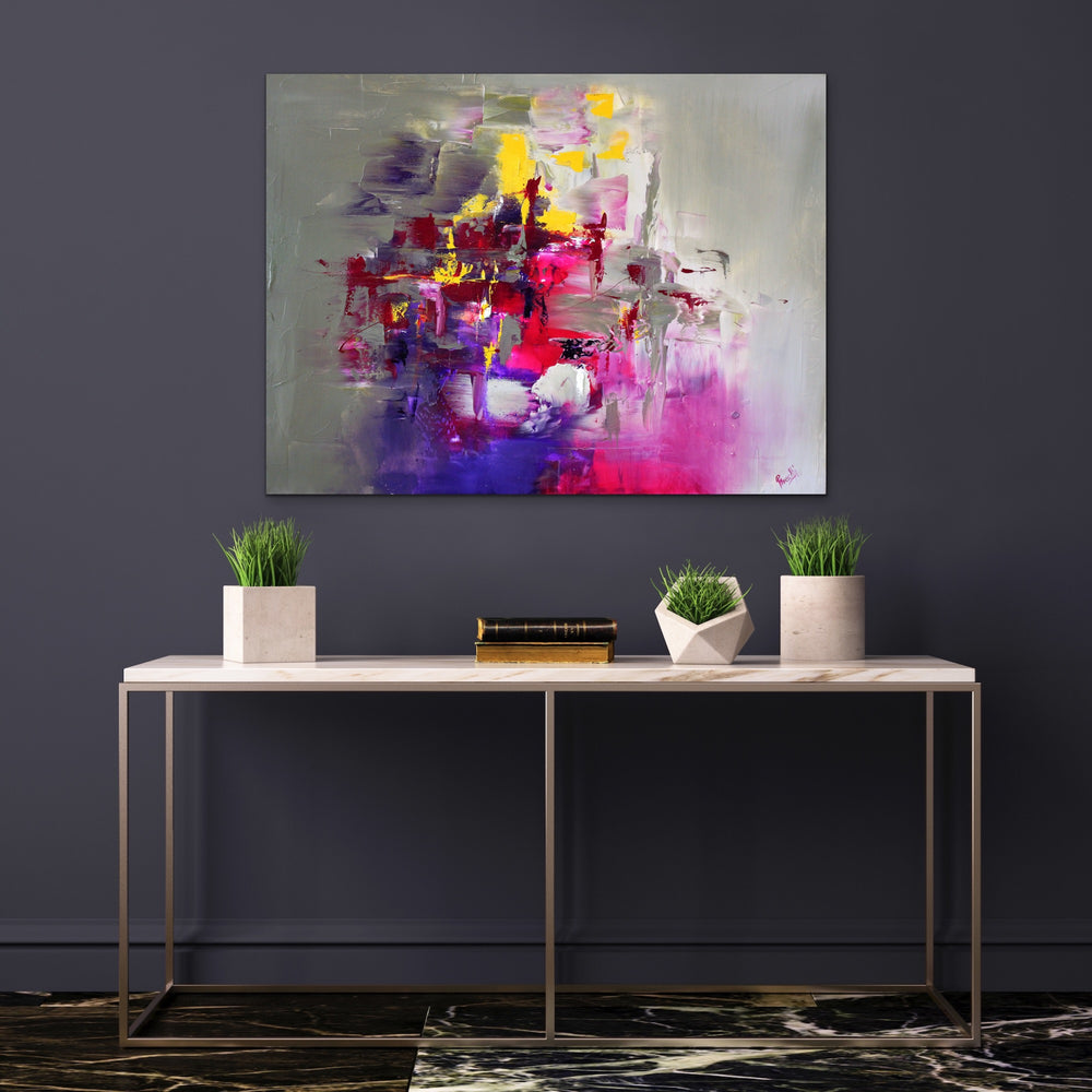 Pink Diamond - 30x40 - Abstract painting, Modern Art, Wall art, Canvas painting, Framed art, Minimalist art