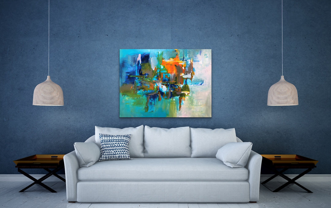 Virtual - 40x30 - Original Contemporary Modern Abstract Paintings by Preethi Arts