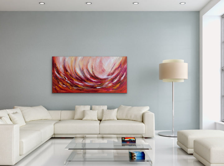 Wild cherry - 24x48 - Original Contemporary Modern Abstract Paintings by Preethi Arts