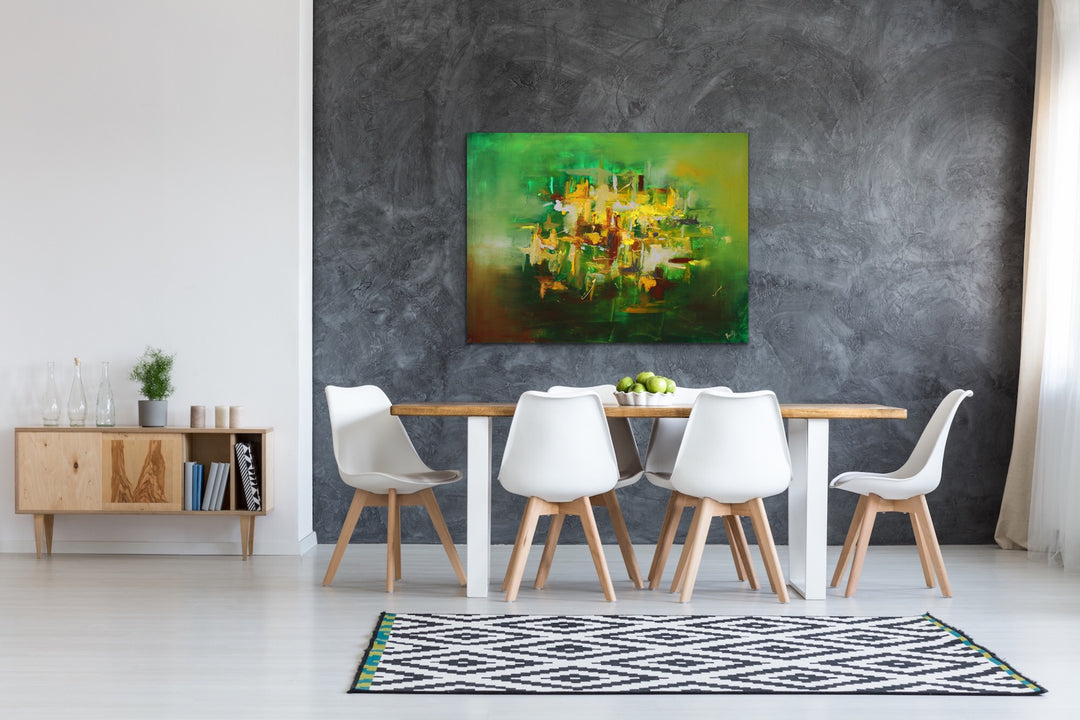 Emerald - 30x40 - Abstract painting, Modern Art, Wall art, Canvas painting, Framed art, Minimalist art