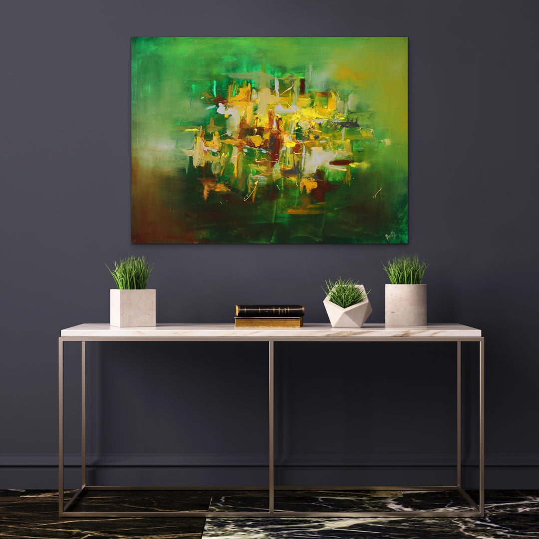 Emerald - 30x40 - Abstract painting, Modern Art, Wall art, Canvas painting, Framed art, Minimalist art