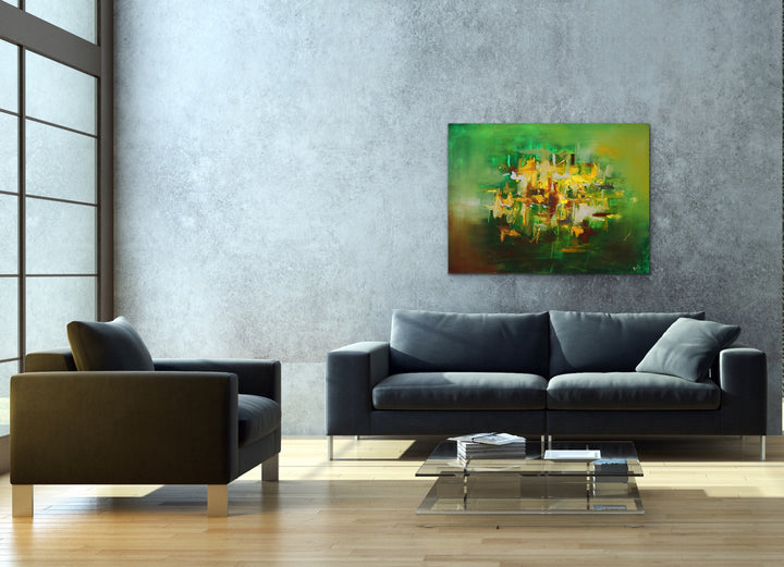 Emerald - 30x40 - Abstract painting, Modern Art, Wall art, Canvas painting, Framed art, Minimalist art