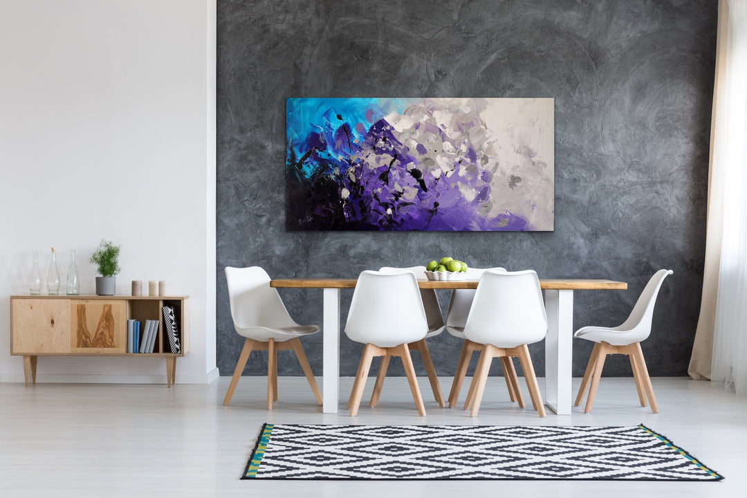 Diamond Ore - 24x48 - Abstract painting, Modern Art, Wall art, Canvas painting, Framed art, Minimalist art