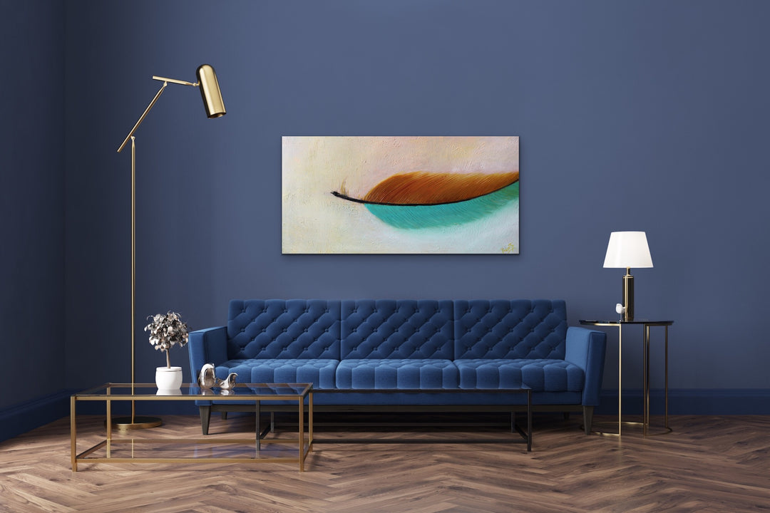 Floating - 24x48 - Abstract painting, Modern Art, Wall art, Canvas painting, Framed art, Minimalist art