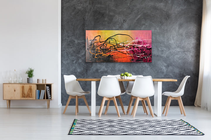 Twister - 24x48 - Original Contemporary Modern Abstract Paintings by Preethi Arts