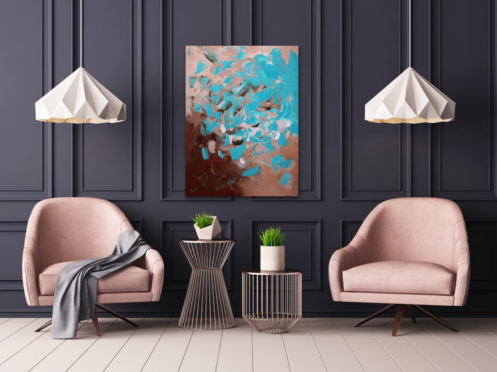 Aquamarine- 30x40 - Abstract painting, Modern Art, Wall art, Canvas painting, Framed art, Minimalist art