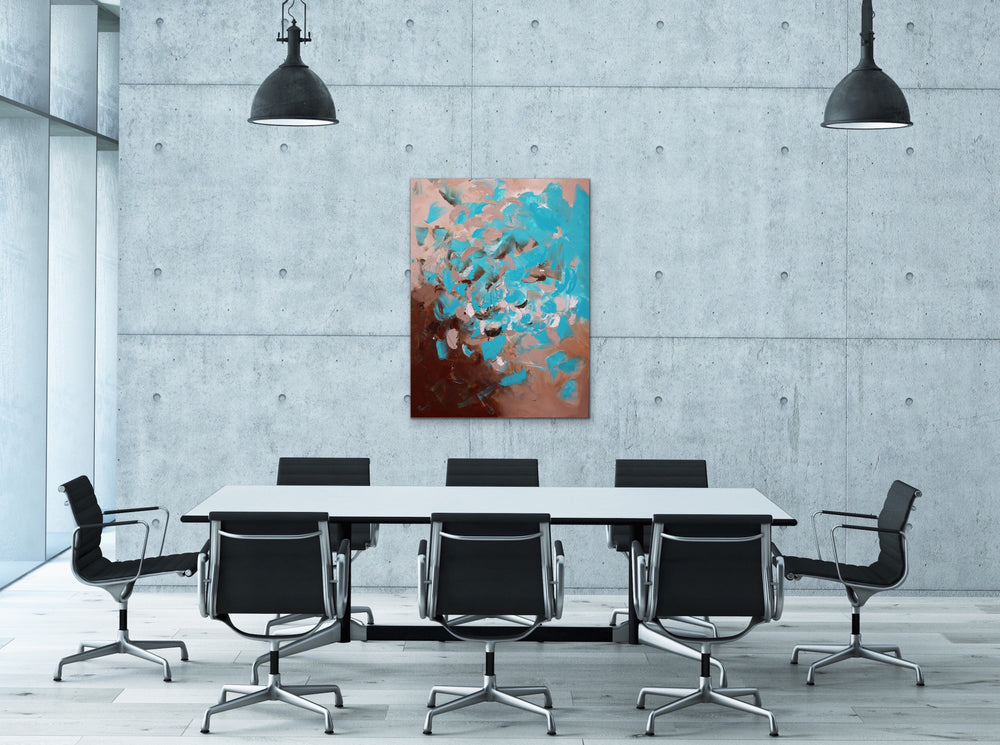 Aquamarine- 30x40 - Abstract painting, Modern Art, Wall art, Canvas painting, Framed art, Minimalist art
