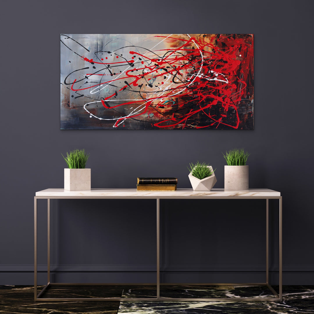 Outstanding - 24x48 - Abstract painting, Modern Art, Wall art, Canvas painting, Framed art, Minimalist art