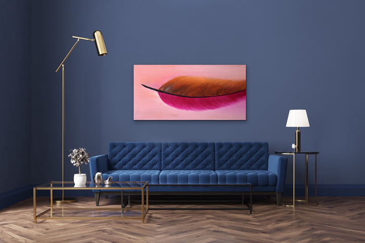 Blushing Phase - 24x48 - Abstract painting, Modern Art, Wall art, Canvas painting, Framed art, Minimalist art