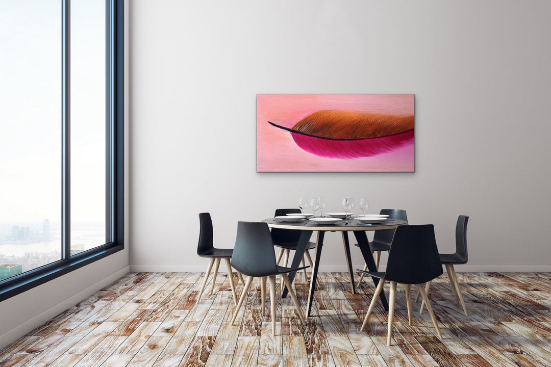 Blushing Phase - 24x48 - Abstract painting, Modern Art, Wall art, Canvas painting, Framed art, Minimalist art