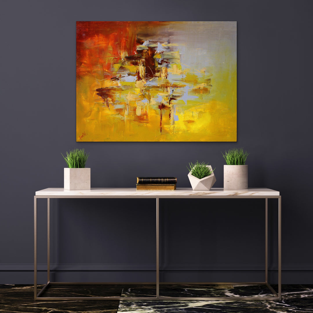 Goldmix - 30x40 - Abstract painting, Modern Art, Wall art, Canvas painting, Framed art, Minimalist art