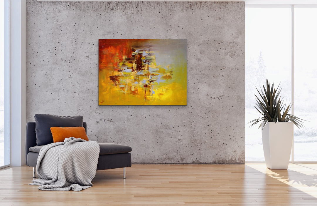 Goldmix - 30x40 - Abstract painting, Modern Art, Wall art, Canvas painting, Framed art, Minimalist art