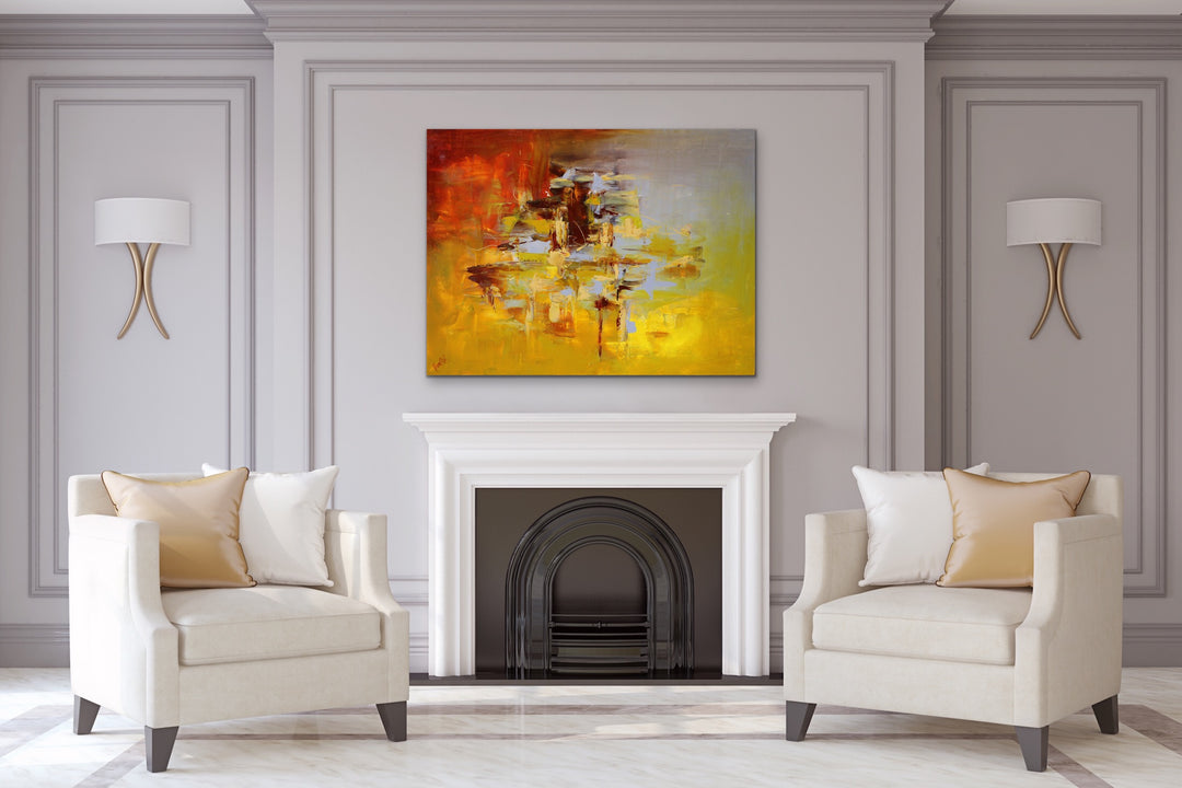 Goldmix - 30x40 - Abstract painting, Modern Art, Wall art, Canvas painting, Framed art, Minimalist art