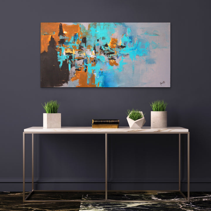 Quartz - 24x48 - Abstract painting, Modern Art, Wall art, Canvas painting, Framed art, Minimalist art