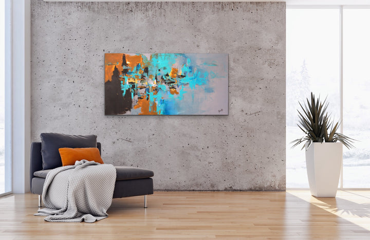 Quartz - 24x48 - Abstract painting, Modern Art, Wall art, Canvas painting, Framed art, Minimalist art