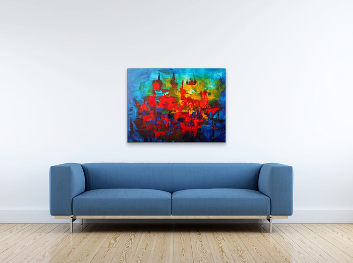 Zodiac - 40x30 - Original Contemporary Modern Abstract Paintings by Preethi Arts
