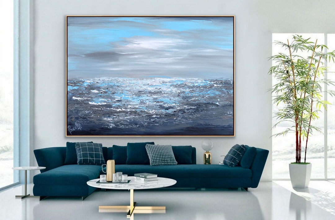 Unforgotten - Custom Art - Coastal art, seascape painting, Abstract painting, Minimalist Art, Framed painting, Wall Art, Modern Wall Decor, Large painting, Local Artist