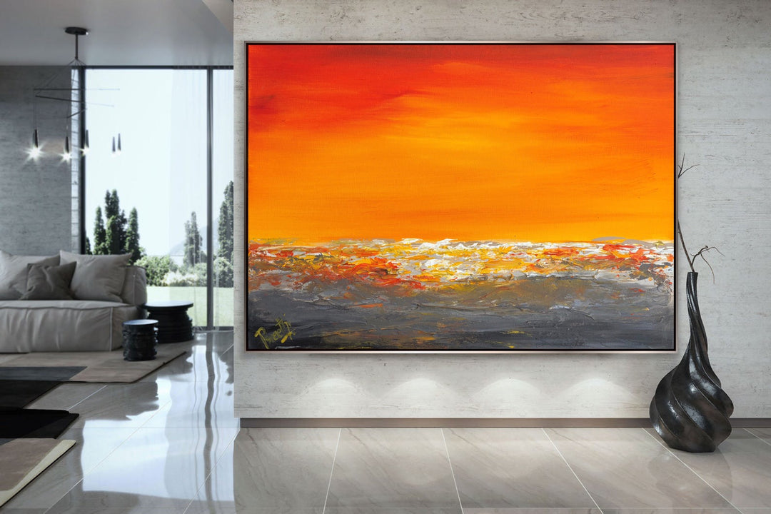 Sun light  - Coastal art, seascape painting, Abstract painting, Minimalist Art, Framed painting, Wall Art, Modern Wall Decor, Large painting, Local Artist