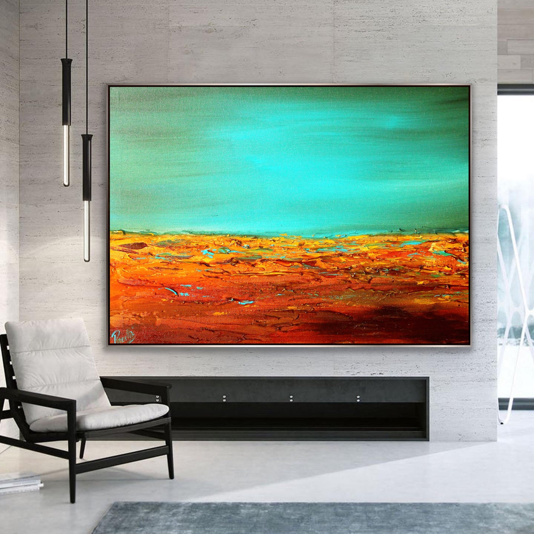 Bright Waves  - Coastal art, seascape painting, Abstract painting, Minimalist Art, Framed painting, Wall Art, Modern Wall Decor, Large painting, Local Artist