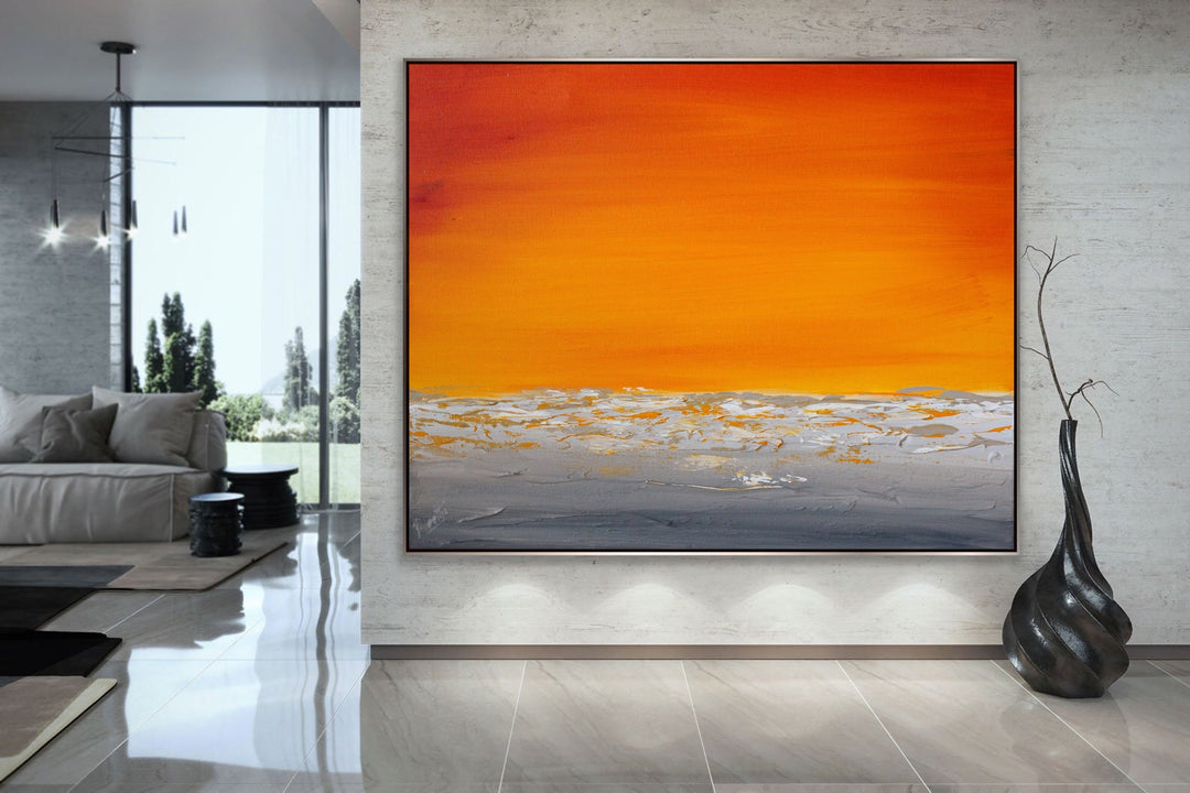 Sunset shore 5 - Custom Art - Coastal art, seascape painting, Abstract painting, Minimalist Art, Framed painting, Wall Art, Modern Wall Decor, Large painting, Local Artist