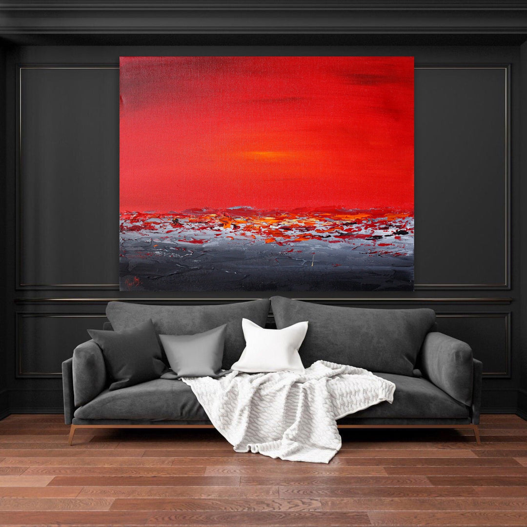 Sunset sea 7 - Custom Art - Coastal art, seascape painting, Abstract painting, Minimalist Art, Framed painting, Wall Art, Modern Wall Decor, Large painting, Local Artist