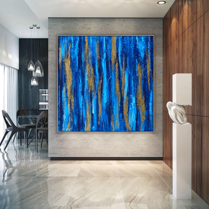Paradise Blue- Custom Art - Abstract Painting, Minimalist Art, Framed art Wall Art, Modern art