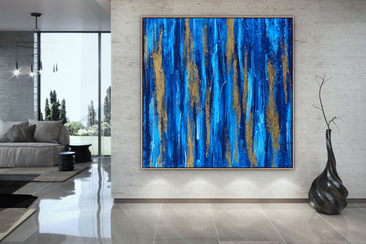 Paradise Blue- Custom Art - Abstract Painting, Minimalist Art, Framed art Wall Art, Modern art