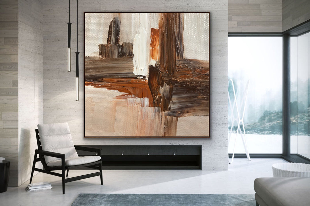 Construction - Abstract Painting, Minimalist Art, Framed art Wall Art, Modern art