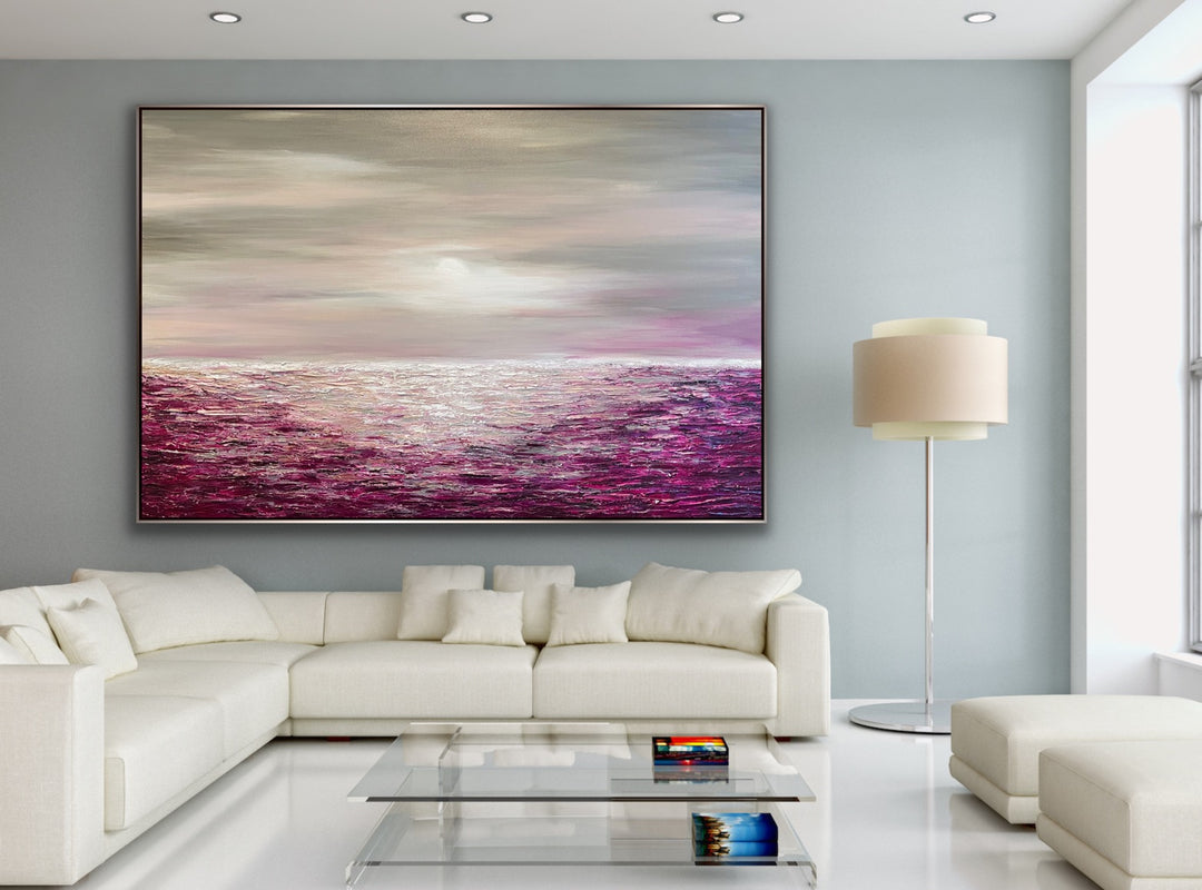 Shimmering - Custom Art - Coastal art, seascape painting, Abstract painting, Minimalist Art, Framed painting, Wall Art, Modern Wall Decor, Large painting, Local Artist