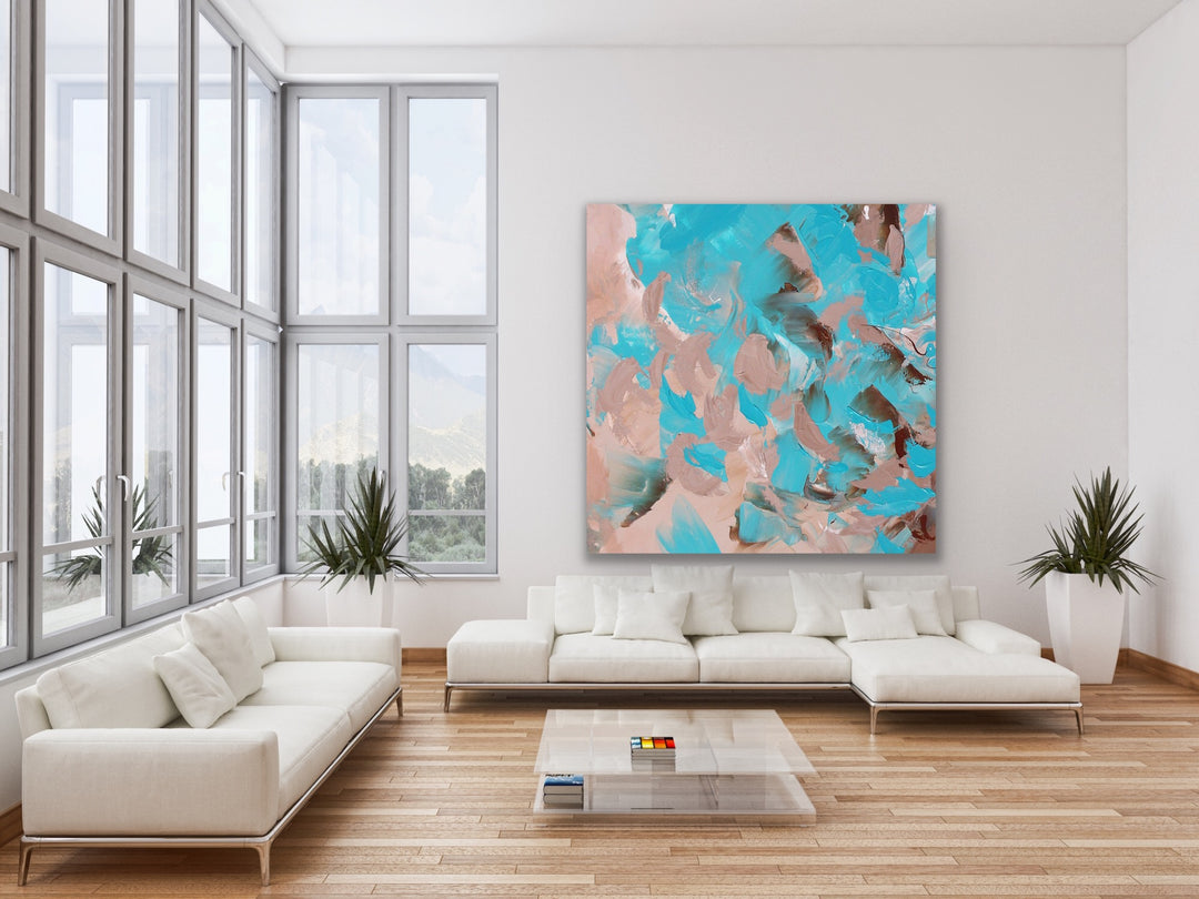 Sea Rocks- Custom Art - Abstract painting, Minimalist Art, Framed painting, Wall Art, Wall Decor, Large painting, Local Artist