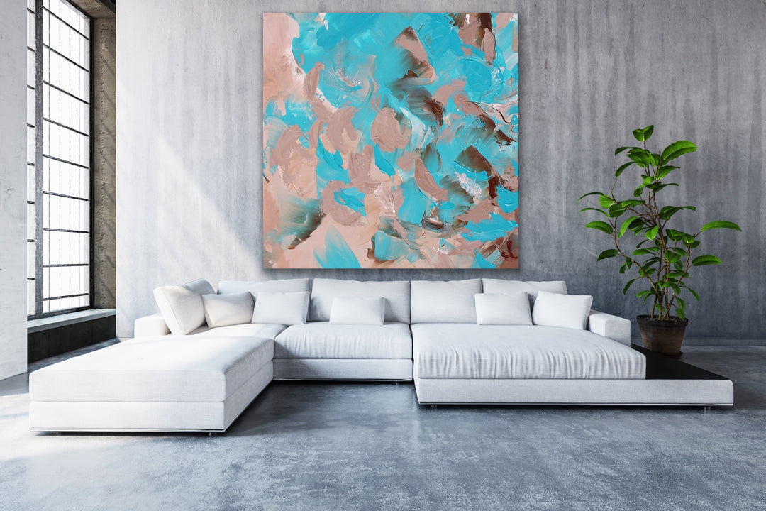 Sea Rocks- Custom Art - Abstract painting, Minimalist Art, Framed painting, Wall Art, Wall Decor, Large painting, Local Artist