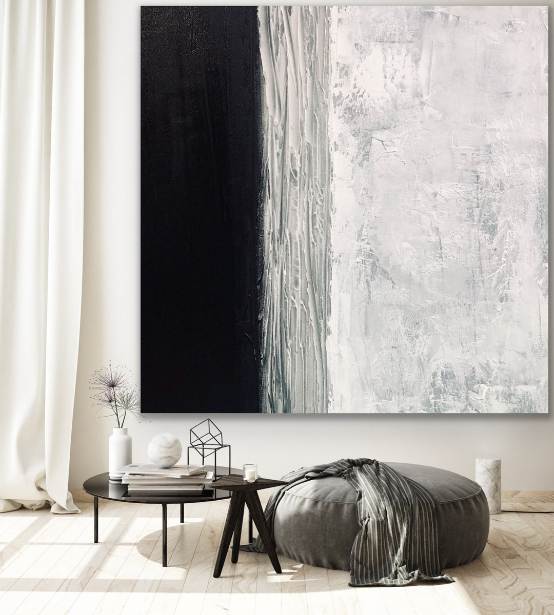 Imposing White  - minimalist painting 3d art white painting art for home