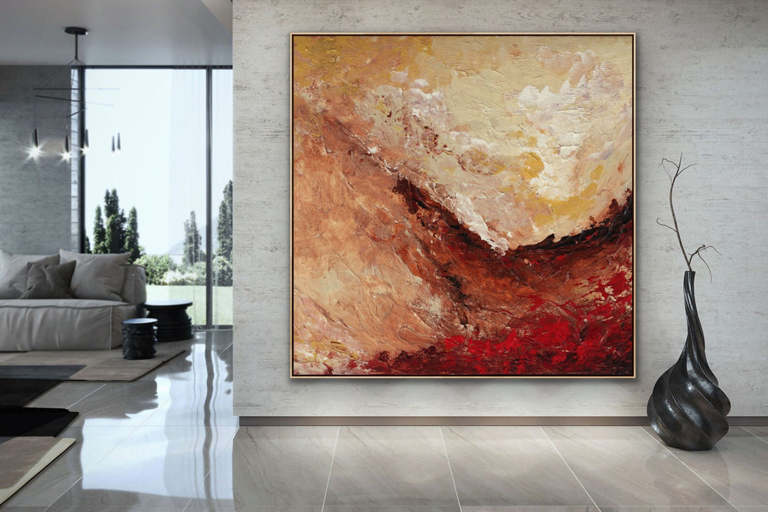 Exuberance  - Large abstract art gold oversized painting black abstract art 