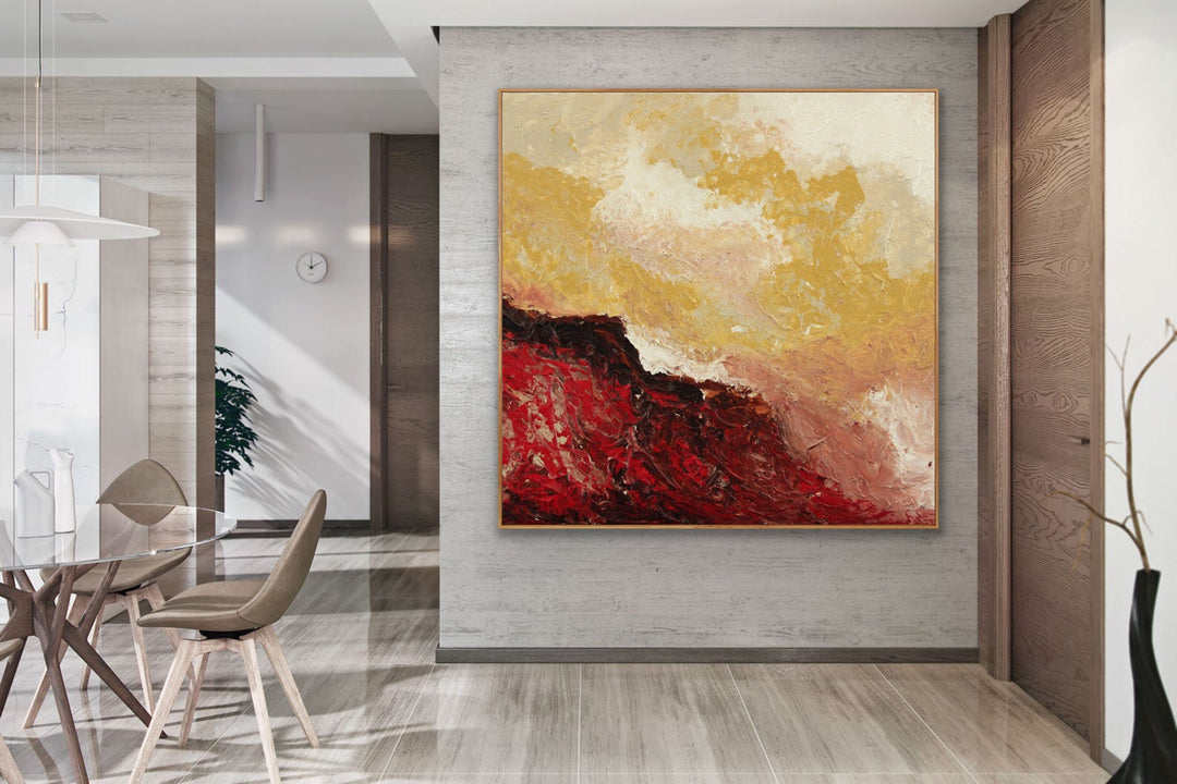 Plain field - Custom Art - Large abstract art gold oversized painting black abstract art 