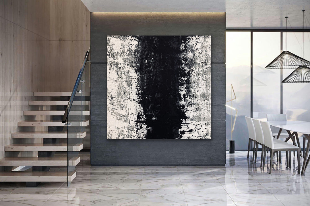 Music - Custom Art - Large abstract art gold oversized painting black abstract art 