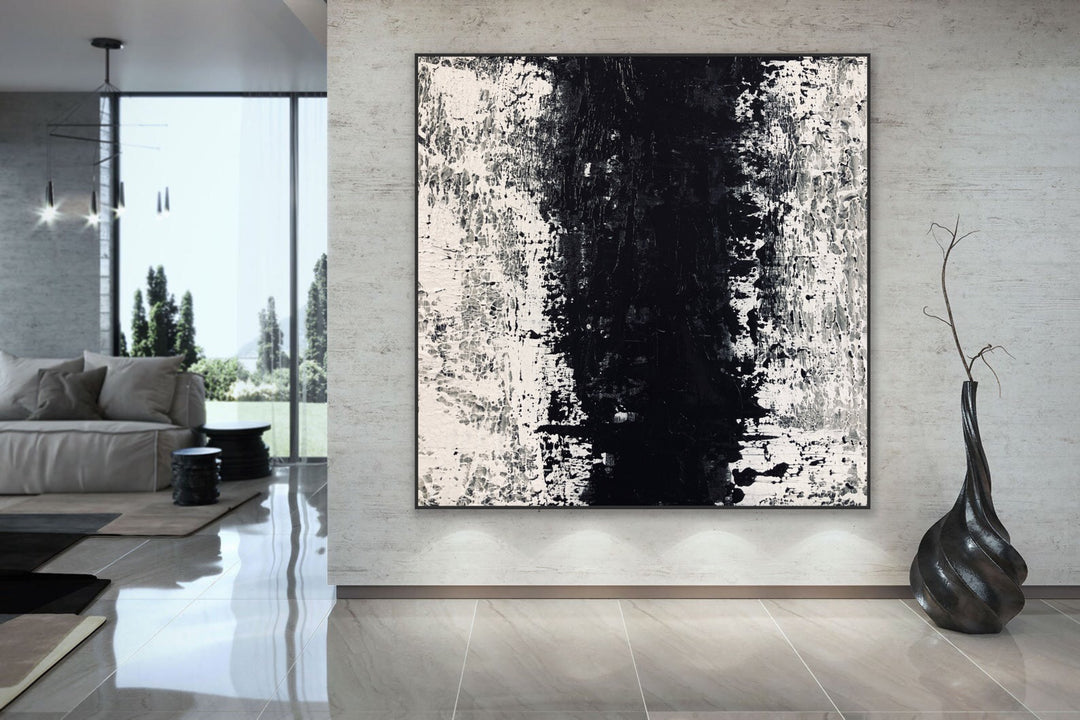 Music - Custom Art - Large abstract art gold oversized painting black abstract art 