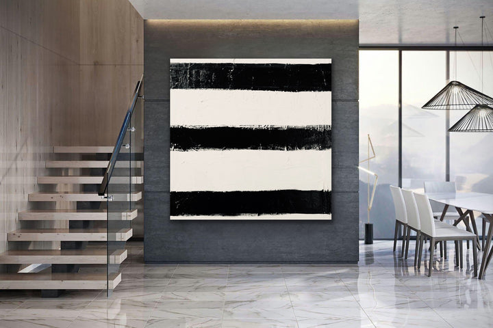 Runway- Custom Art - Large abstract art gold oversized painting black abstract art 