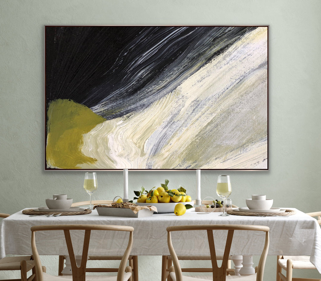 black minimal art, abstract art on canvas, Primitive  - Preethi Arts