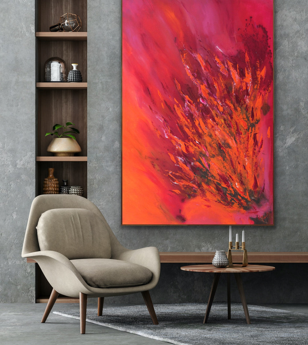 Cheerful - Custom Art - Abstract painting, Minimalist Art, Framed painting, Wall Art, Wall Decor, Large painting, Local Artist