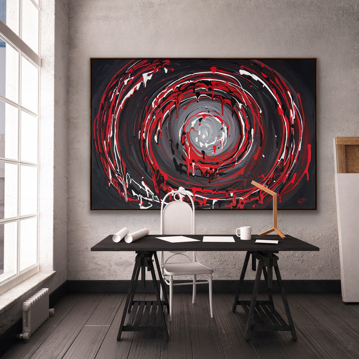 Raspberry swirls - Custom Art - Abstract painting, Minimalist Art, Framed painting, Wall Art, Wall Decor, Large painting, Local Artist